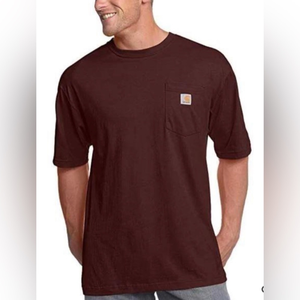 Carhartt Men’s Loose Fit Heavyweight Short Sleeve Pocket color:Port XL